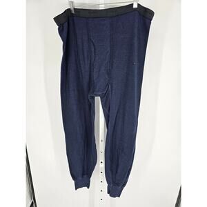 Vintage Duofold Pants Men XL Blue Under Layer Rib Knit Cuffed Long John USA